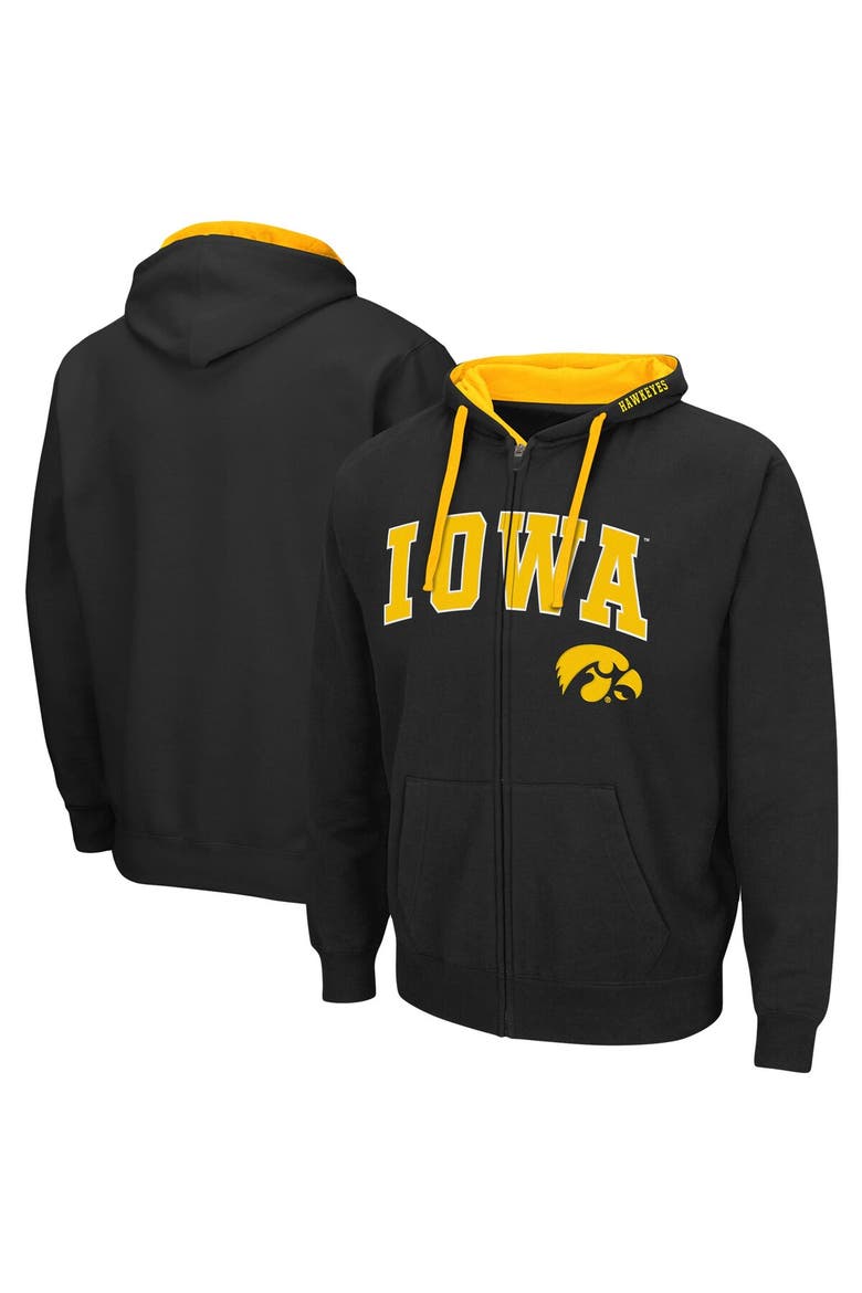Men's Colosseum Black Iowa Hawkeyes Big & Tall Full-Zip Hoodie, Alternate, color, Black