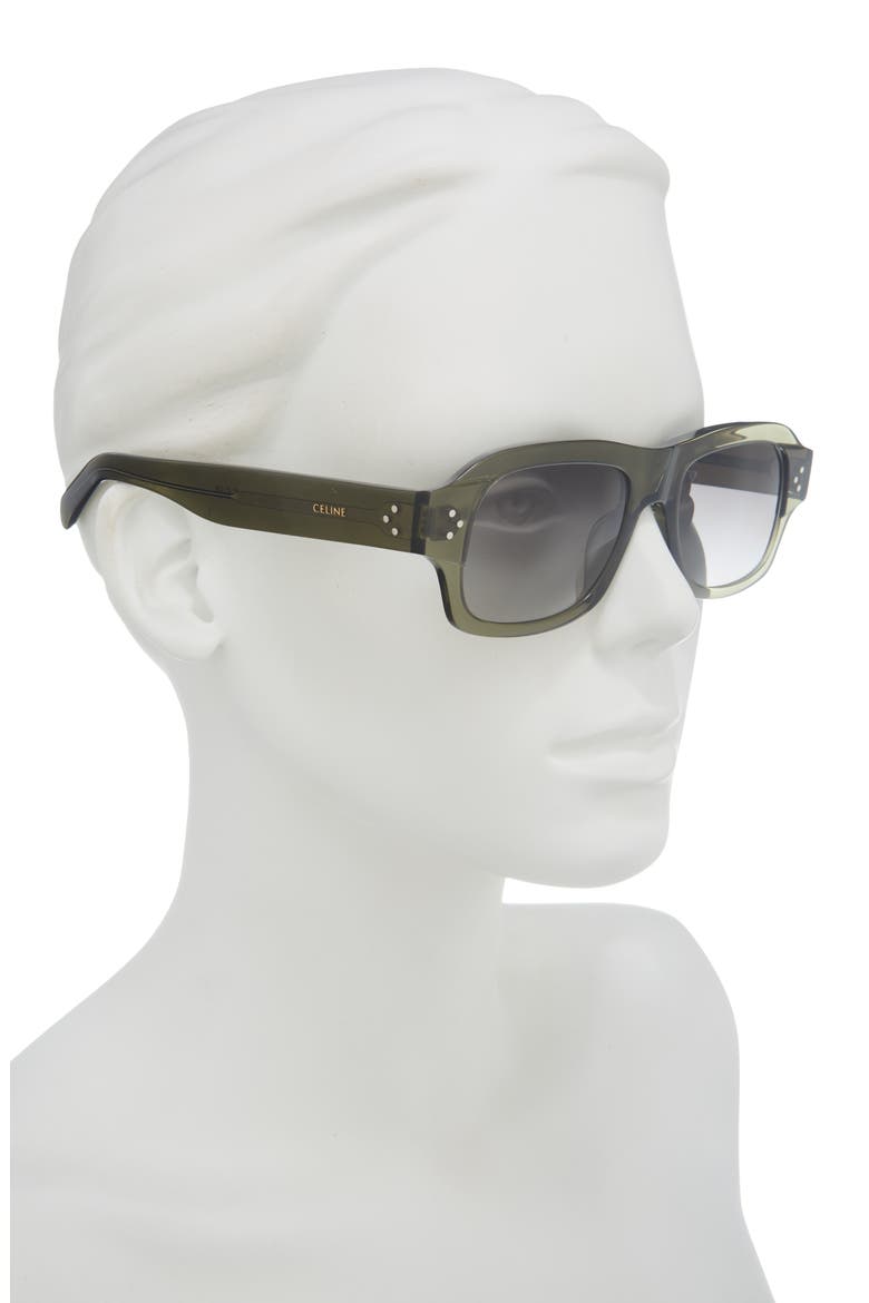 3 Dots 53mm Rectangular Sunglasses, Alternate, color, SHINY DARK GREEN / GRADIENT