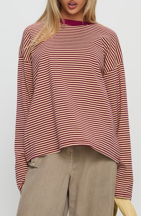 Settle Down Stripe Oversize T-Shirt
