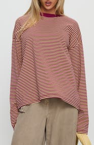 Princess Polly Settle Down Stripe Oversize T-Shirt