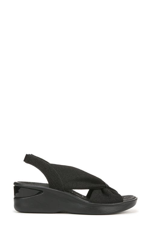 Bzees Serenade Slingback Wedge Sandal In Black Stretch Fabric