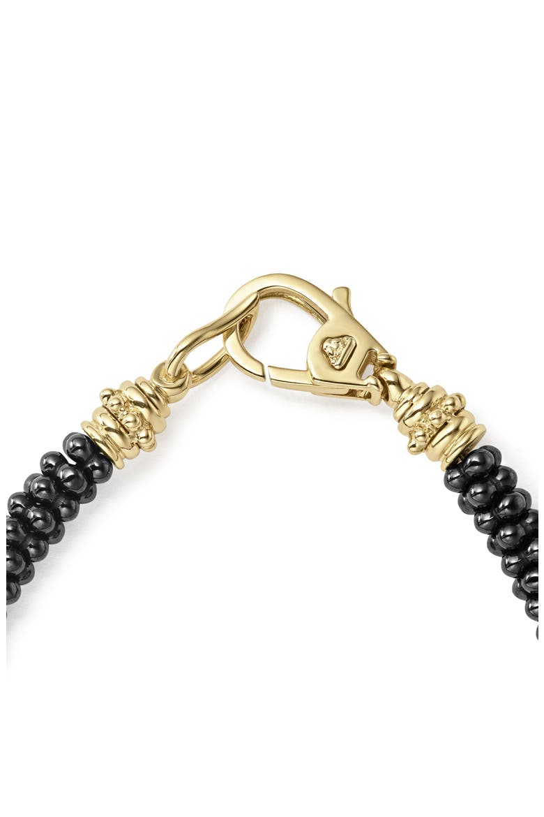Gold & Black Caviar Beaded Station Bracelet, Alternate, color, GOLD