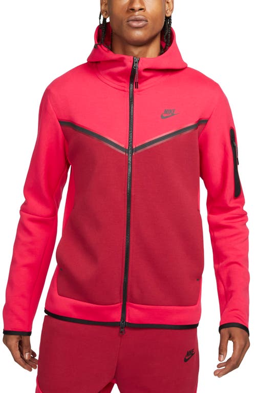 Nike Sportswear Tech Fleece Zip Hoodie In Red