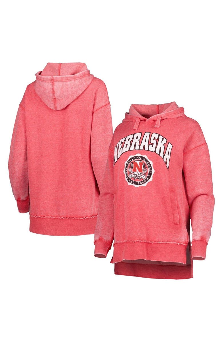 PRESSBOX Women's Pressbox Scarlet Nebraska Huskers Vintage Winnie Pullover Hoodie, Main, color,