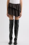 Acne Studios Ifelpa Plaid Ruffle Miniskirt