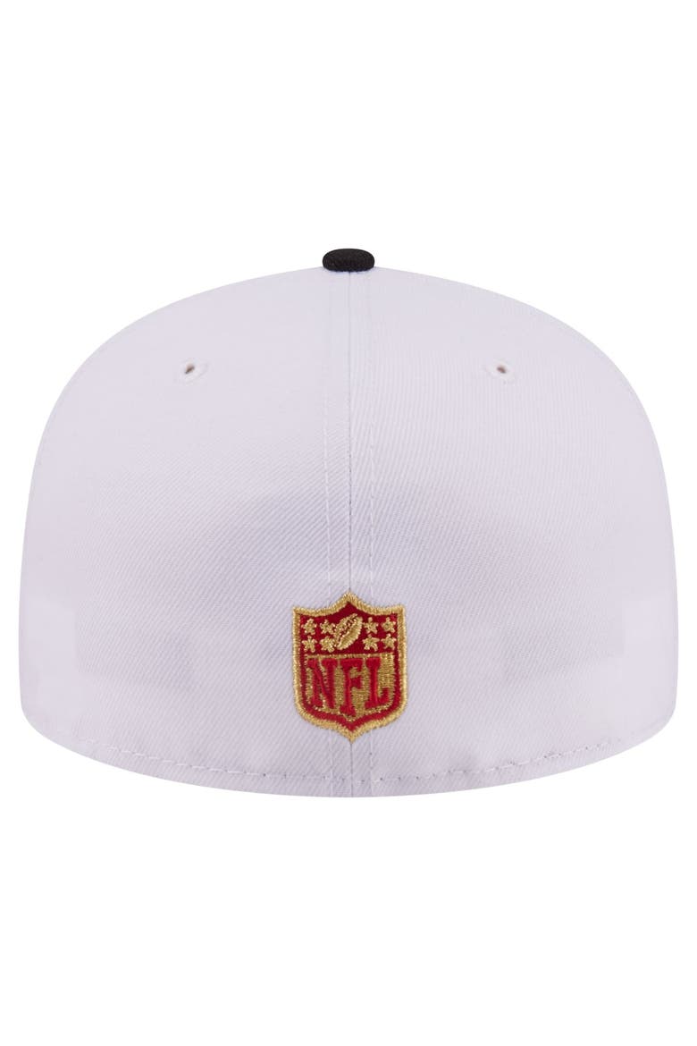 Men's New Era White/Black San Francisco 49ers Retro Swoop 59FIFTY Fitted Hat, Alternate, color, White