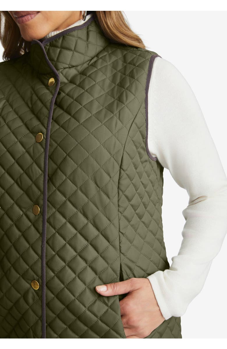 Jessica London Quilted Vest, Alternate, color, Black
