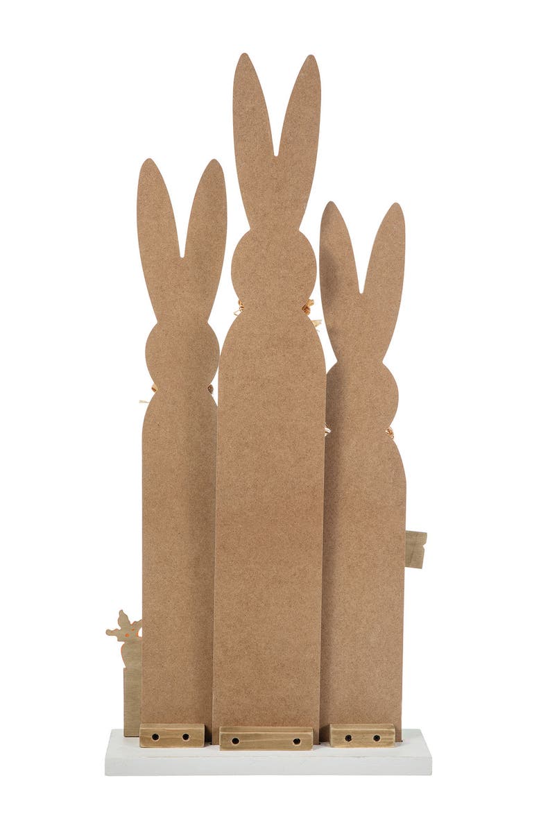 Glitzhome Easter Wooden Bunny Family Porch Decor, Alternate, color, Blue