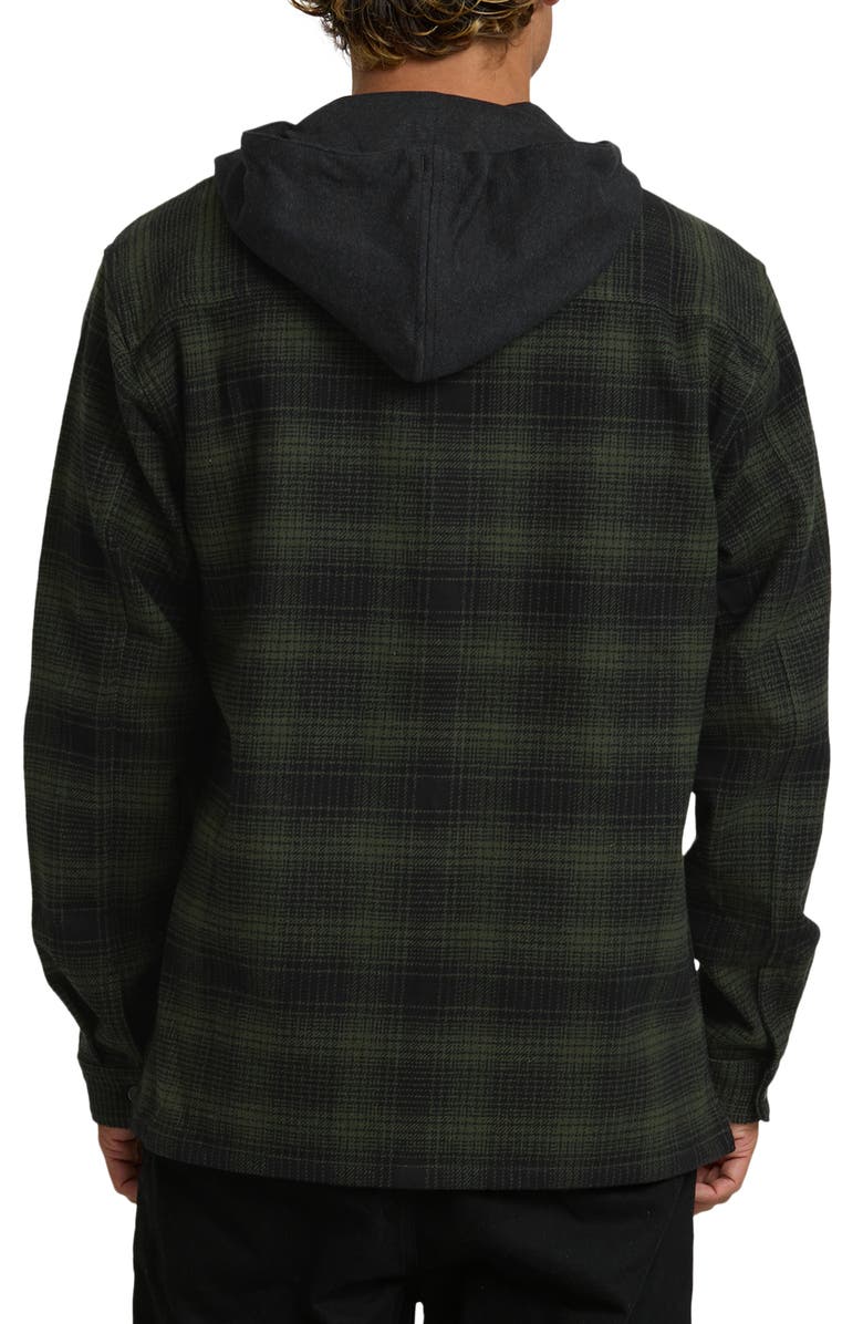 Billabong Baja Sur Plaid Hooded Cotton Flannel Button-Up Shirt, Alternate, color, 