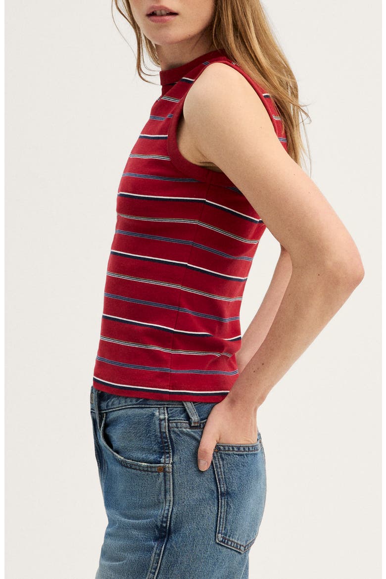 The '90s Compact Cotton Shell Tank, Alternate, color, BARN RED