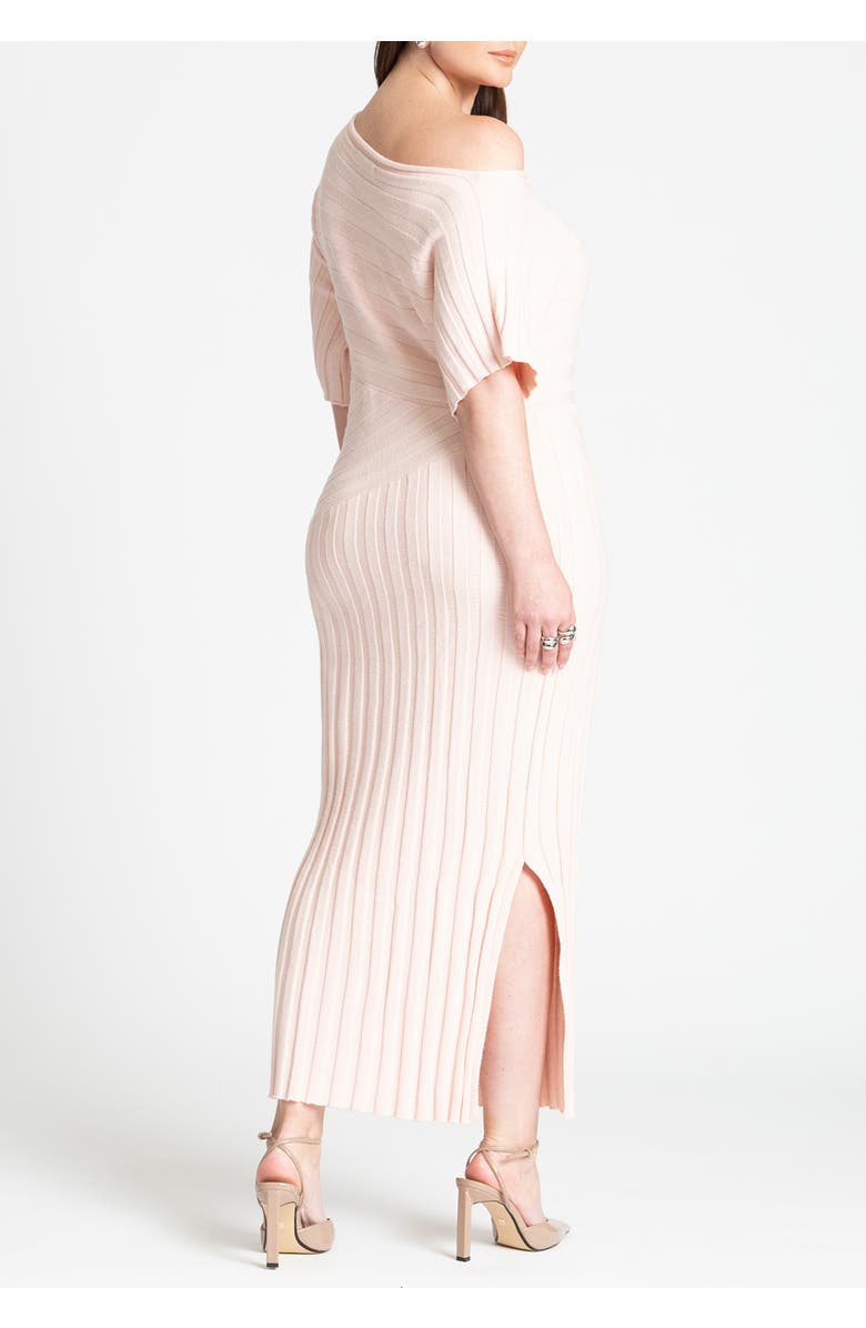 ELOQUII Mixed Directional Rib Midi Dress, Alternate, color, Black Onyx