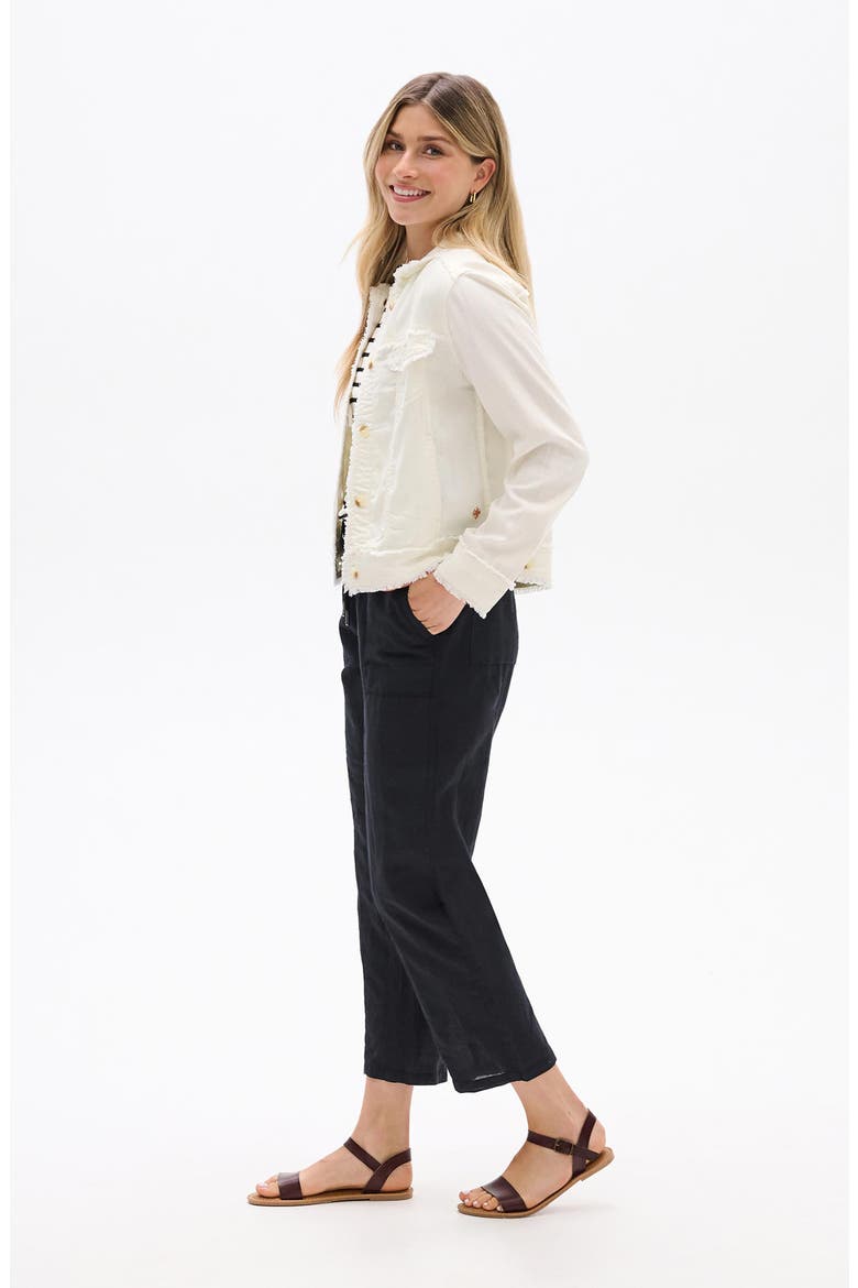 Fringe Detail Trucker Jacket, Alternate, color, WHISPER WHITE