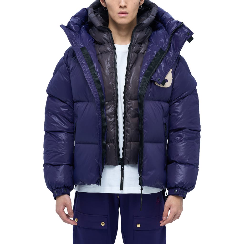 AlphaStyle Kudu Hooded Puffer Down Jacket in Purple  product