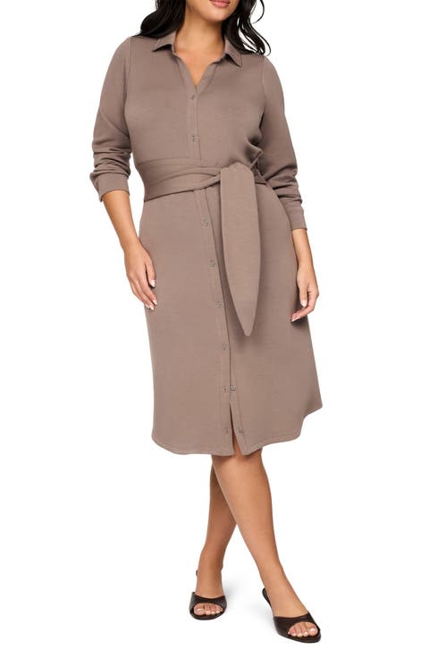 Long Sleeve Knit Shirtdress