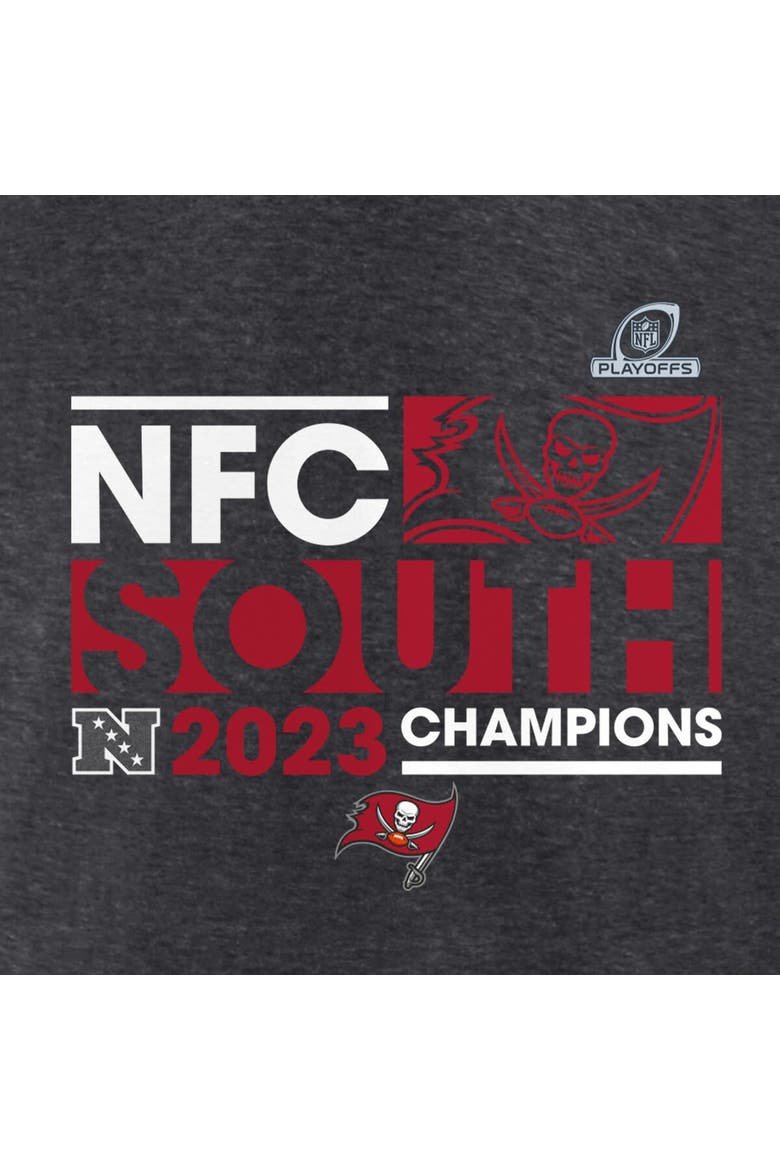 Women's Fanatics Branded Heather Charcoal Tampa Bay Buccaneers 2023 NFC South Division Champions Conquer Long Sleeve V-Neck T-Shirt, Alternate, color, Heather Charcoal