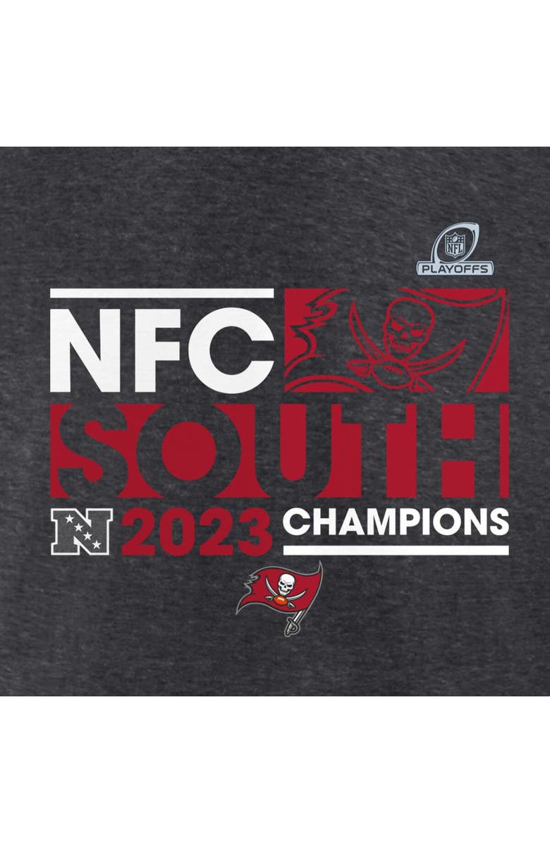 FANATICS Women's Fanatics Branded Heather Charcoal Tampa Bay Buccaneers 2023 NFC South Division Champions Conquer Long Sleeve V-Neck T-Shirt, Alternate, color, 