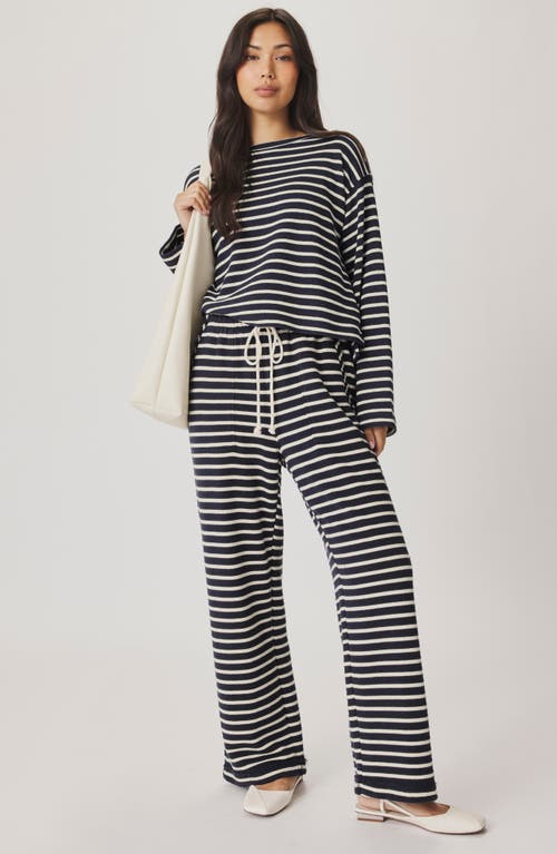 Splendid Livie Striped Long Sleeve Tee In Black