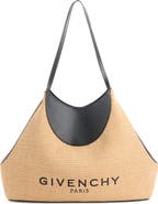 Givenchy Medium Facet Straw & Leather Tote