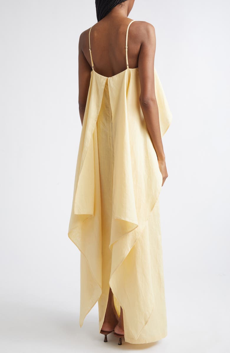 STAUD Valencia Linen Maxi Dress, Alternate, color, Butter