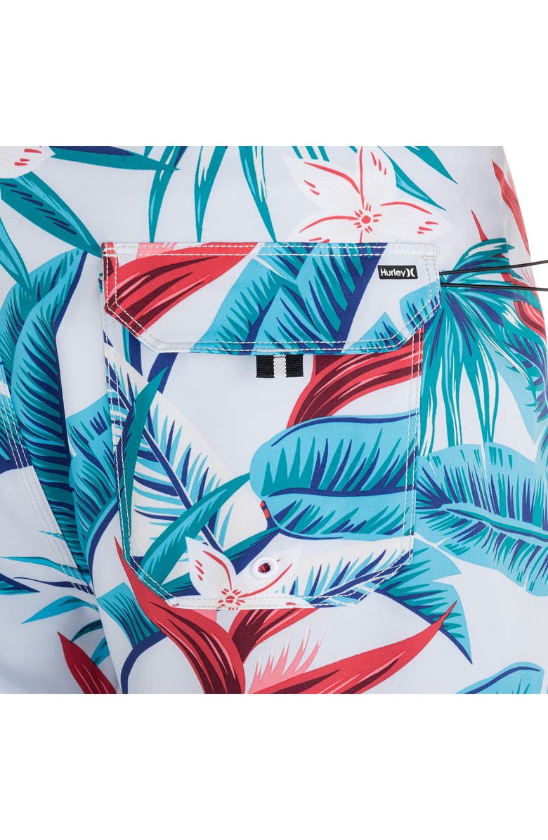 Hurley Print Swim Trunks, Alternate, color, Light Blue