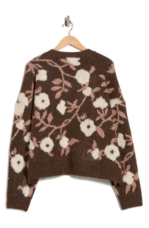 Dr2 By Daniel Rainn Floral Cardigan In Brown