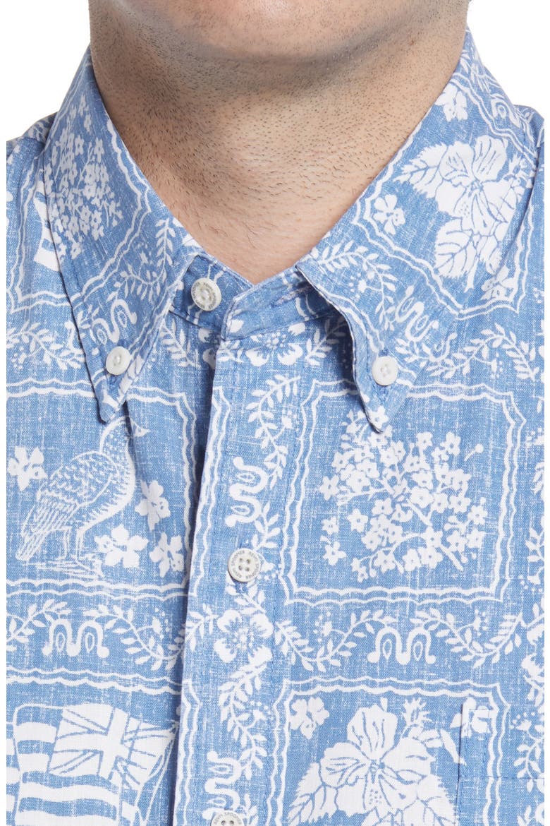 Lahaina Sailor Classic Fit Short Sleeve Button-Down Sport Shirt, Alternate, color, DENIM