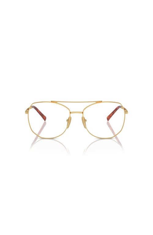 Prada 56mm Irregular Optical Glasses In Gold