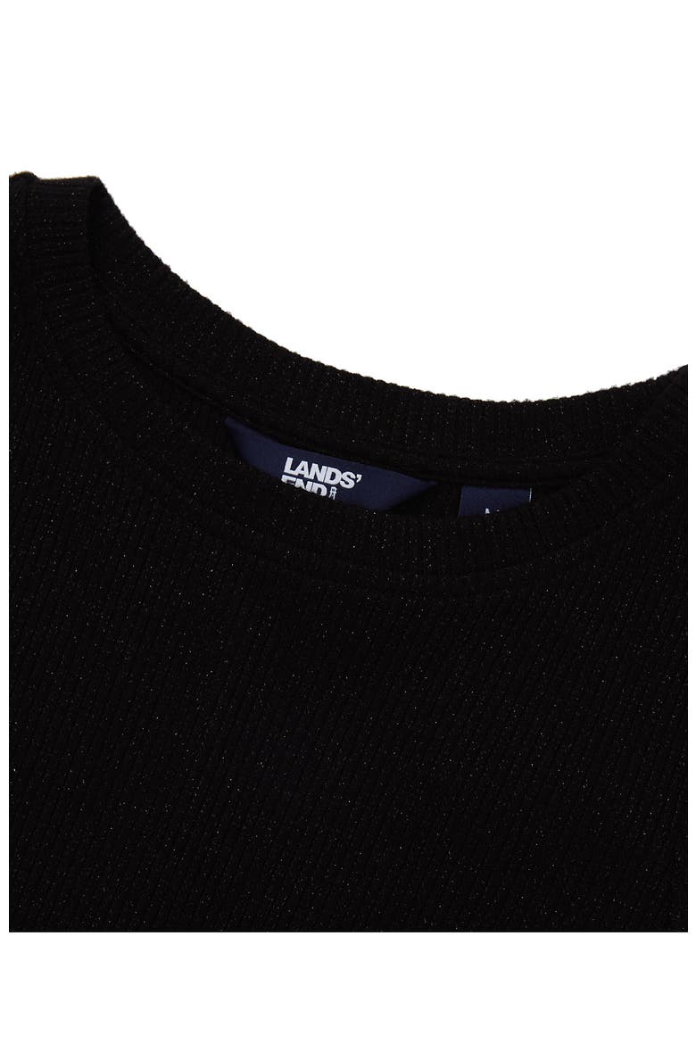 Girls Long Sleeve Sparkly Knit Top, Alternate, color, Black