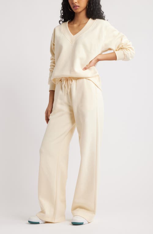 Shop Bp. Oversize V-neck Sweatshirt In Ivory Gleam