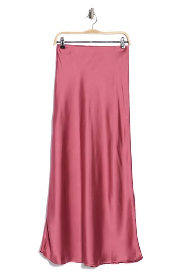 Shop Renee C Satin A-line Skirt In Dark Pink