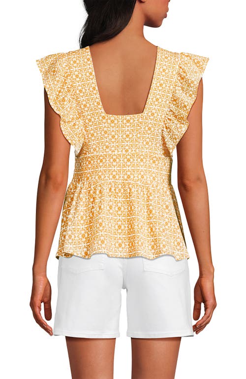Lands' End Lightweight Jersey Ruffle Peplum Top