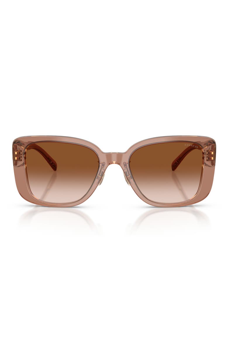 54mm Gradient Square Sunglasses, Main, color, BROWN / GREY / BROWN GRADIENT