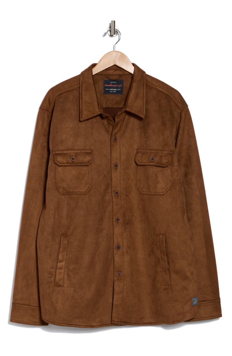WEATHERPROOF VINTAGE Faux Suede Shirt Jacket, Alternate, color,