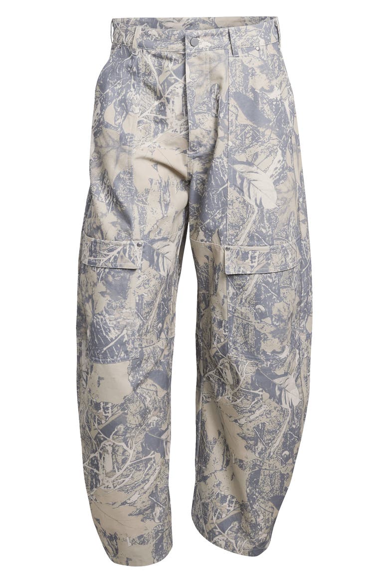 Originals Loose Fit Leaf Print Canvas Cargo Pants, Alternate, color, PUTTY GREY/ GREY / BEIGE