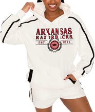 GAMEDAY COUTURE Women's Gameday Couture Cream Arkansas Razorbacks Down, Set, Go Pullover Hoodie and Shorts Set