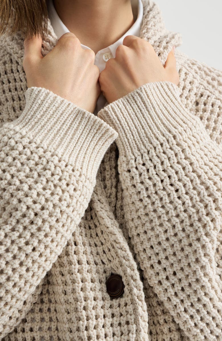 Brunello Cucinelli Net cardigan, Alternate, color, Oat