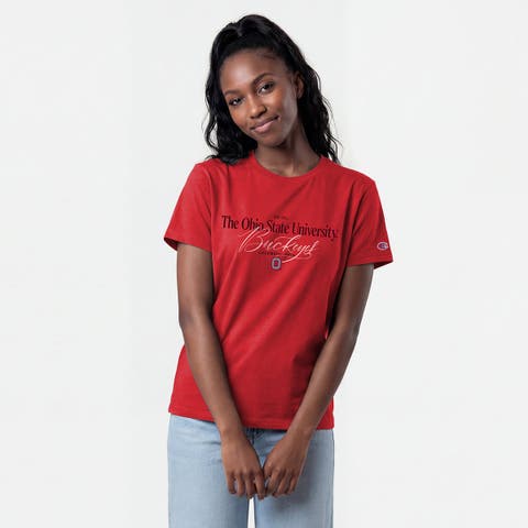 Women's Champion Scarlet Ohio State Buckeyes Lifestyle T-Shirt