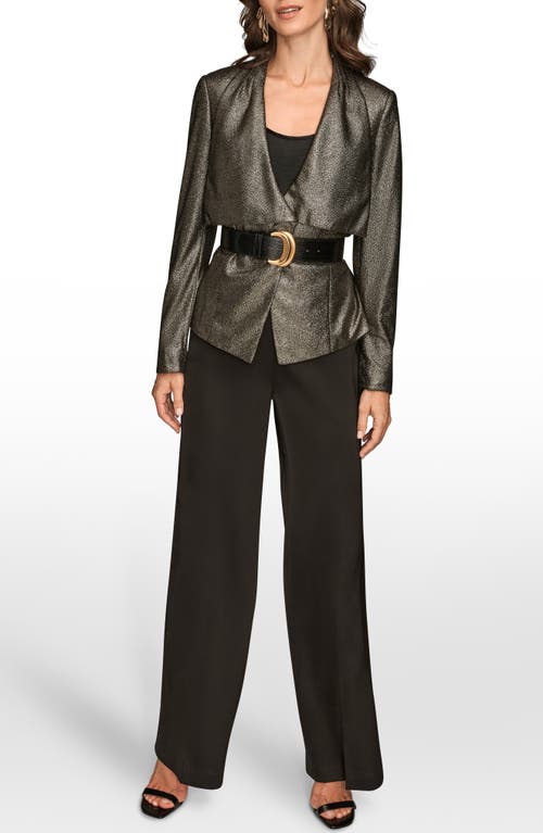 Donna Karan New York Metallic Belted Jacket In Multi