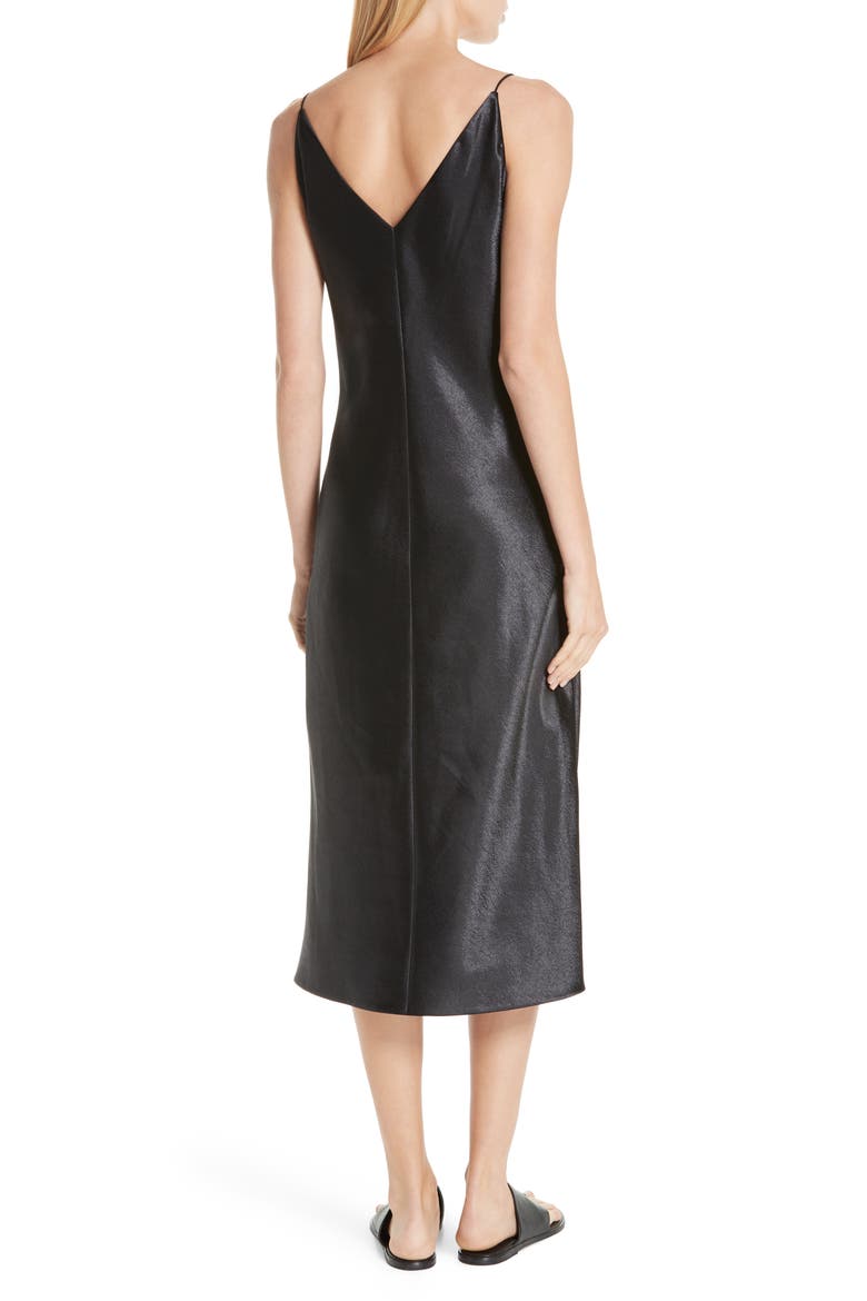 V-neck Bias Cut Dress, Alternate, color, BLACK