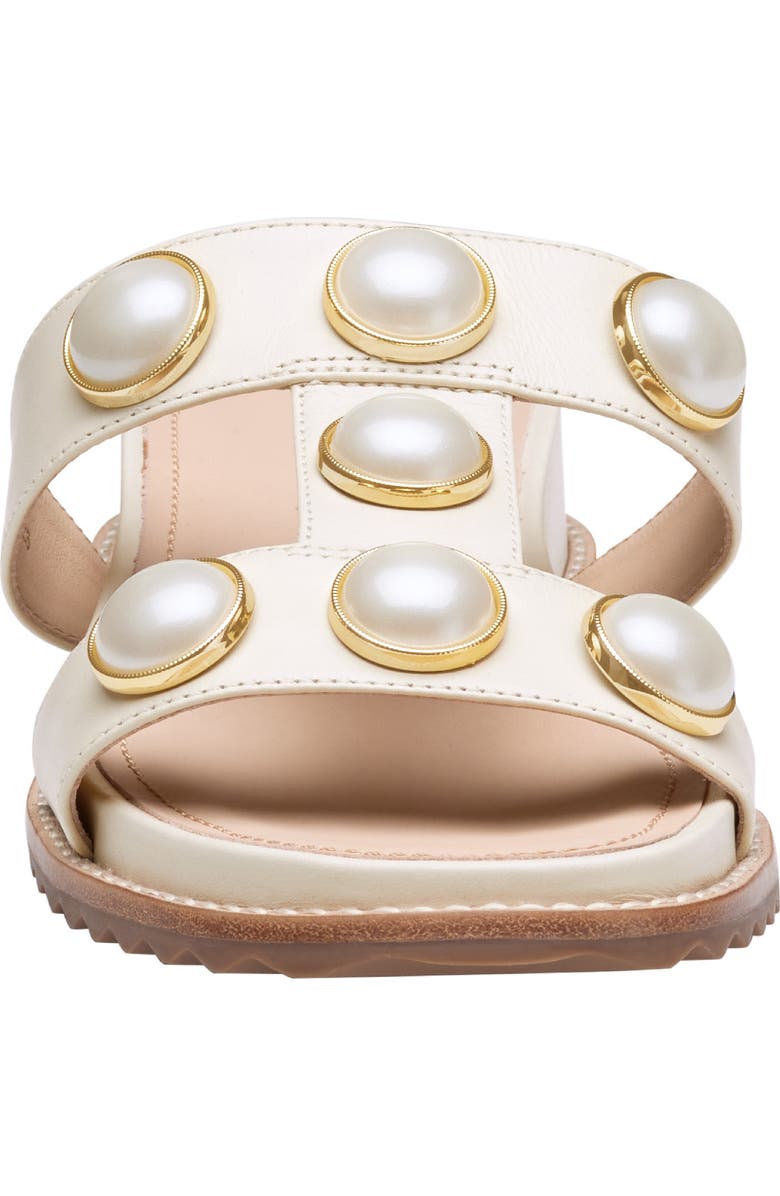 Johnston & Murphy Chandler Embellished Wedge Slide Sandal, Alternate, color, Bone Glove Leather