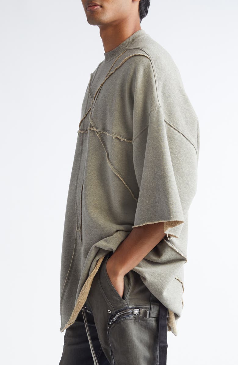 Rick Owens DRKSHDW Tommy Oversized Seam Detail T-Shirt, Alternate, color, Melange Grey
