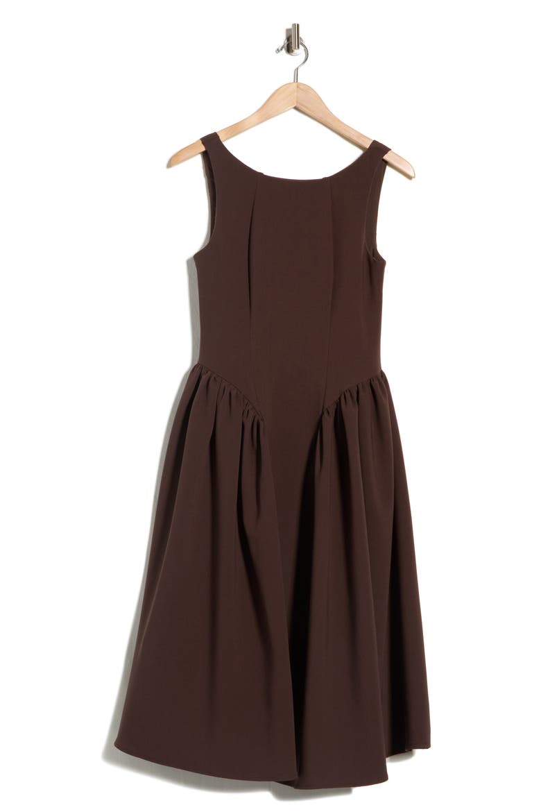 Drop Waist Midi Dress, Alternate, color, FUDGE