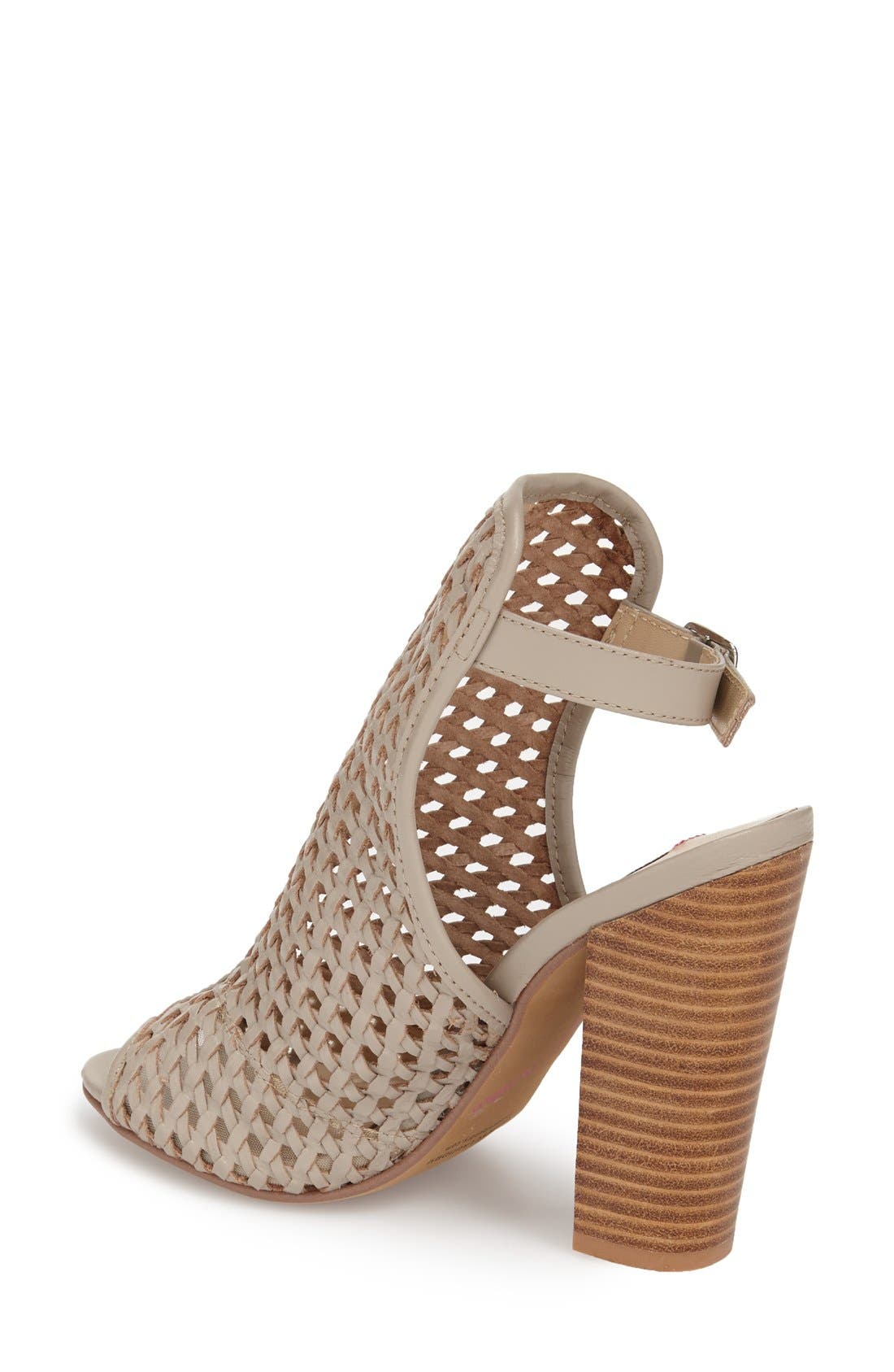 'Largo' Woven Leather Open Back Sandal, Alternate, color, GREY LEATHER