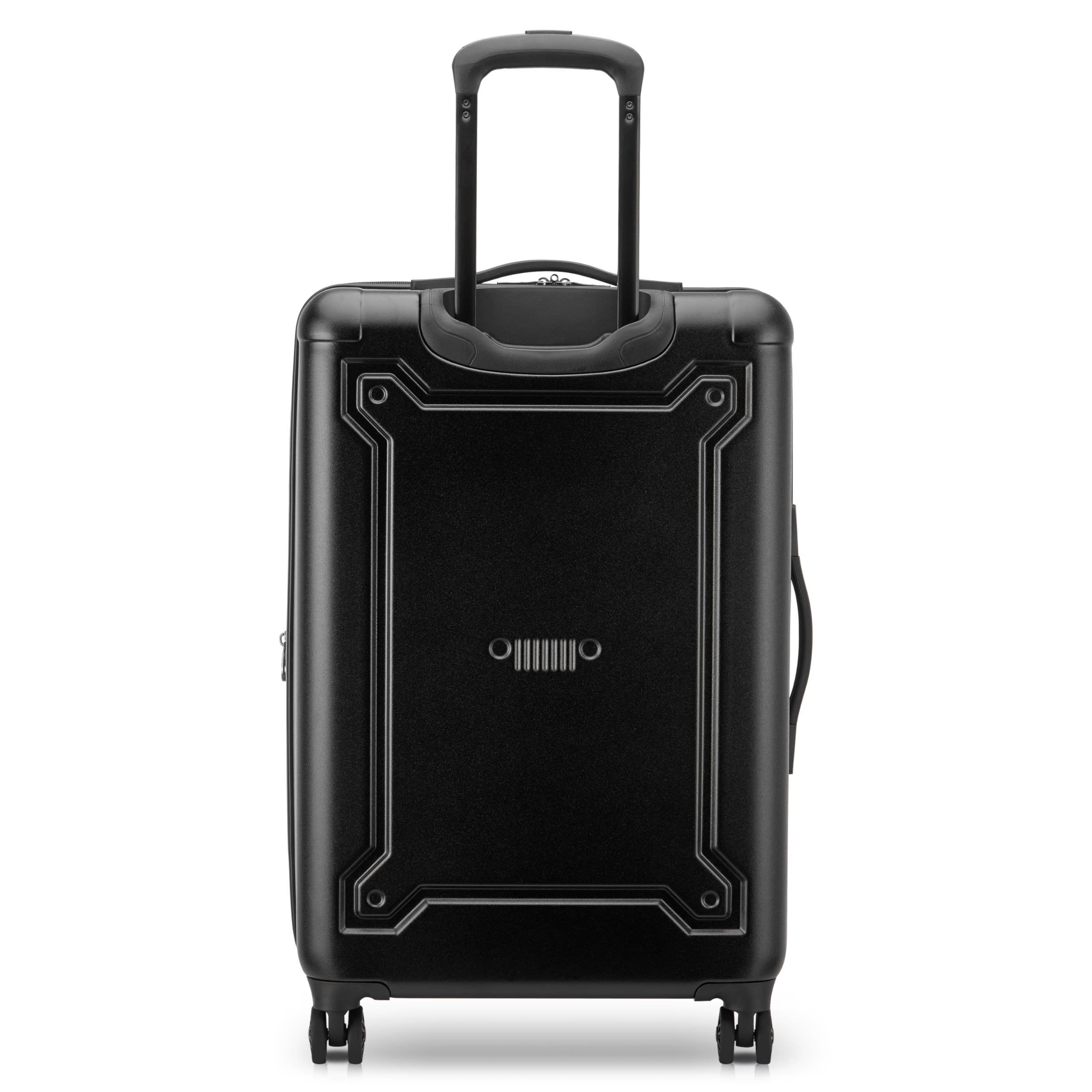 JEEP JH004C Checked-Medium 24 Inch Hardside Expandable Luggage with Spinner Wheels, Alternate, color, Black