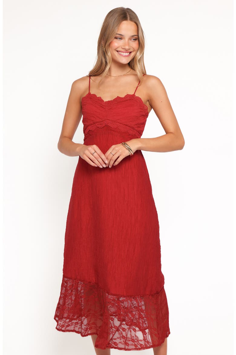 Winnie Lace Sleeveless Maxi Dress, Alternate, color, RED
