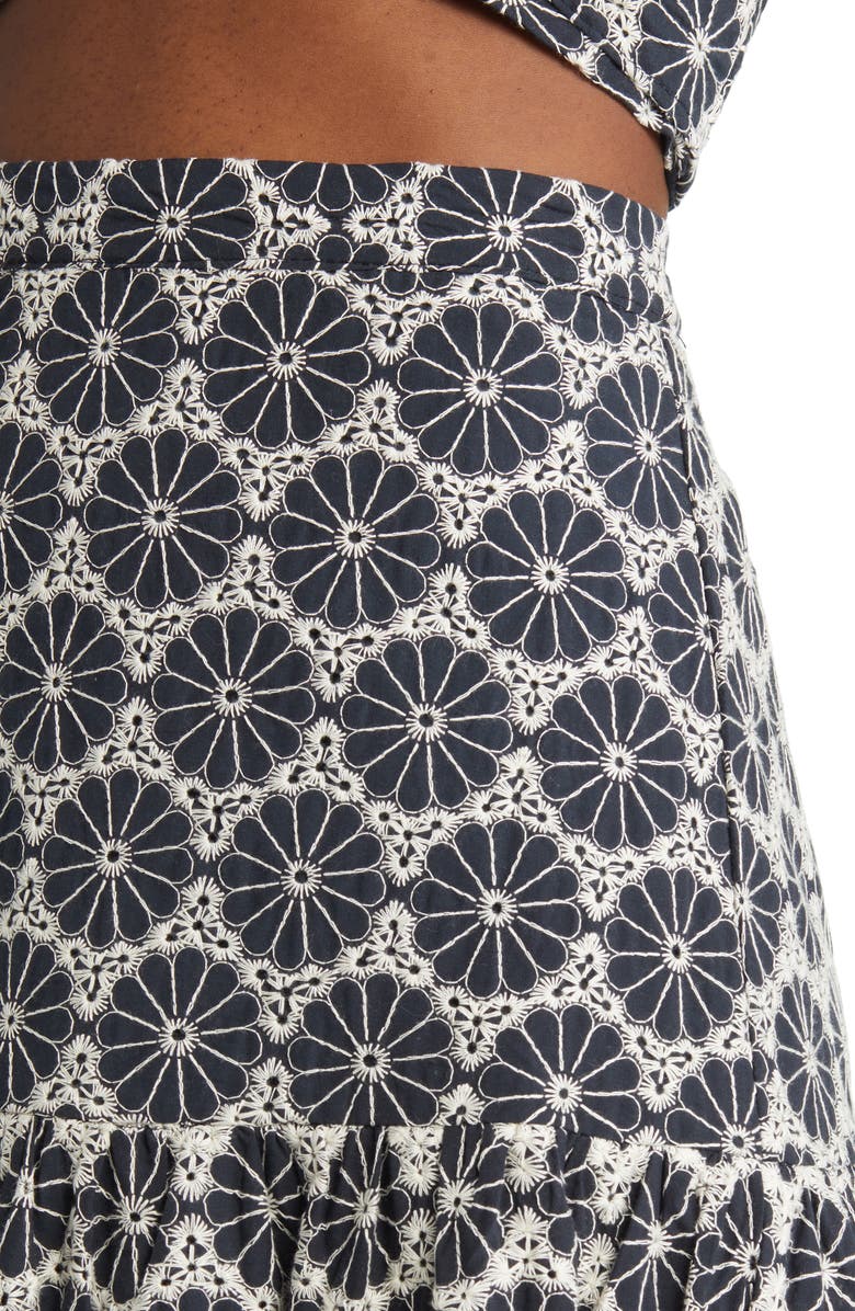 Bardot Kaela Embroidered Cotton Midi Skirt, Alternate, color, 