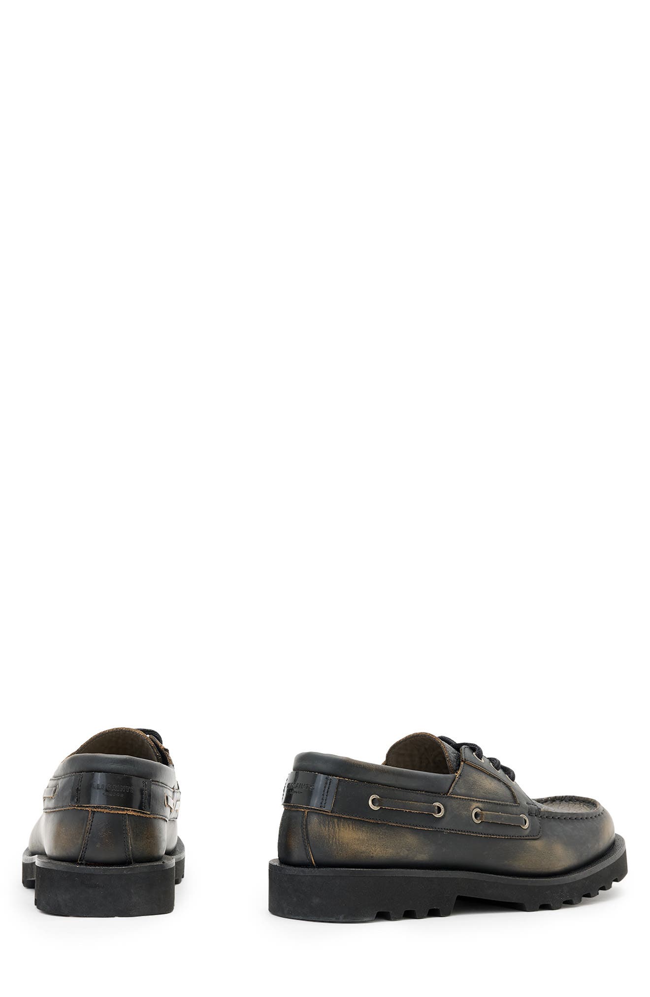 AllSaints Skiff Boat Shoe, Alternate, color, Black/ Brown