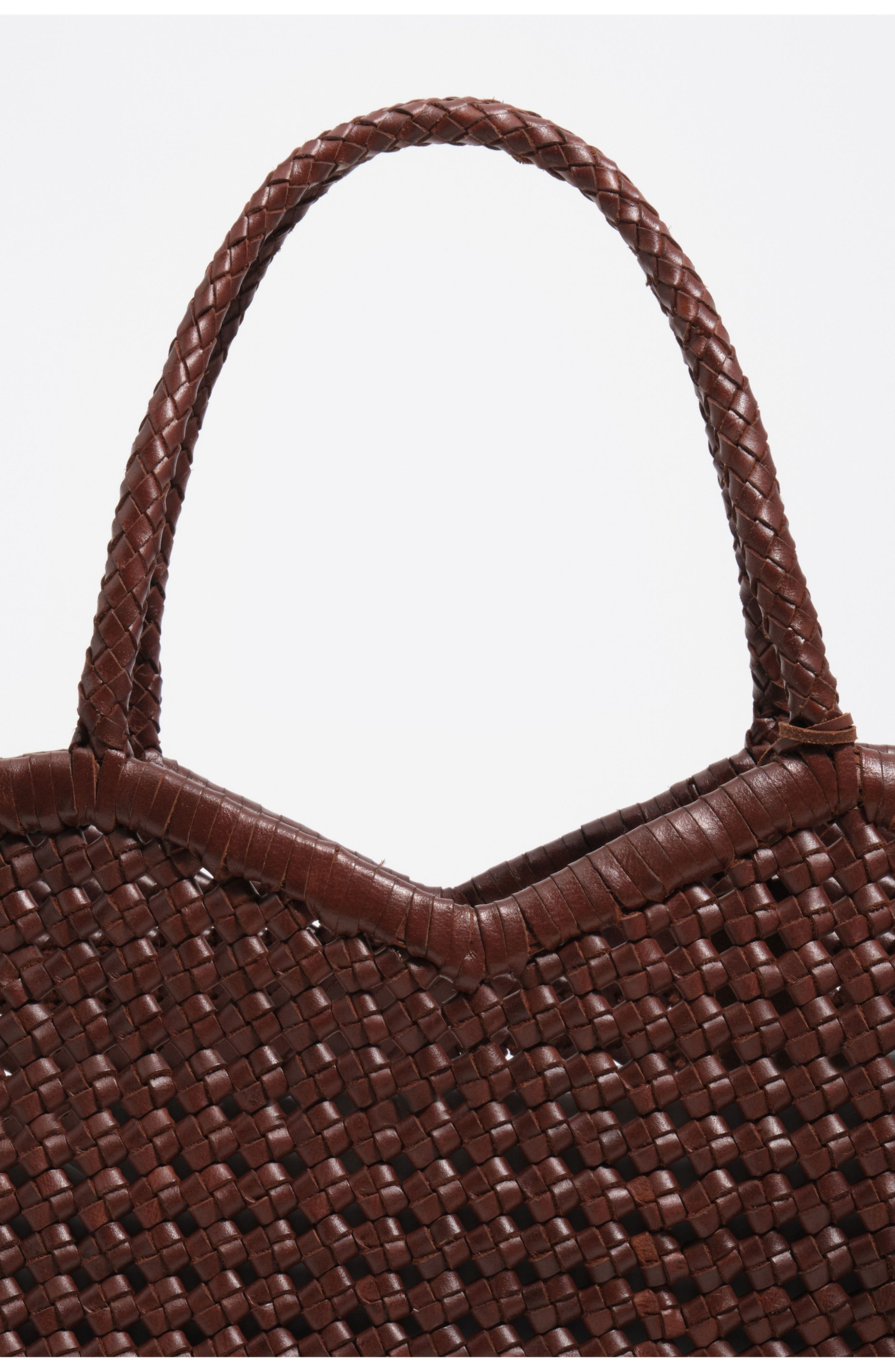 Braided Leather Shopper Bag, Alternate, color, NUT