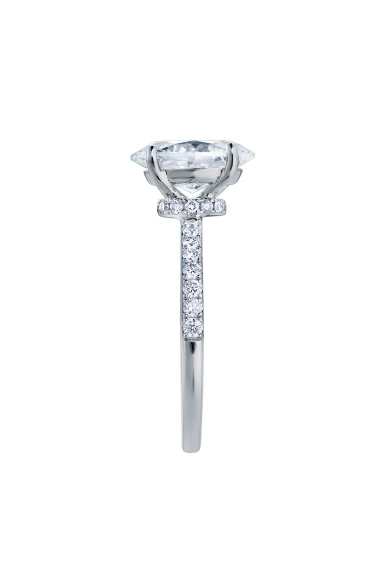 Adriana 14K White Gold Oval Lab Grown Diamond Hidden Halo Engagement Ring - 2.35 Ct, Alternate, color, 14K White Gold