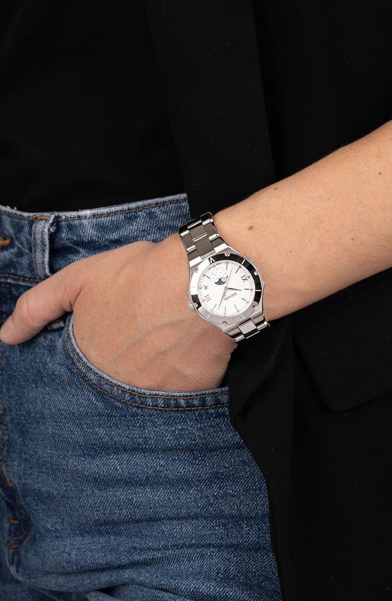 BALMAIN WATCHES Be Balmain Diamond Moon Phase Bracelet Watch, 33mm, Alternate, color, Stainless Steel